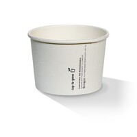 PLA Coated Paper Bowl 8oz Brown / Plain White, 1000pc/ctn