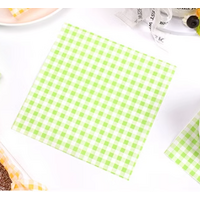 Grid Greaseproof Paper - Green (180x180mm, 200pcs)