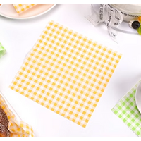 Grid Greaseproof Paper - Yellow (180x180mm, 200pcs)