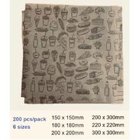 Snack Greaseproof Paper (150x150mm, 200pcs)