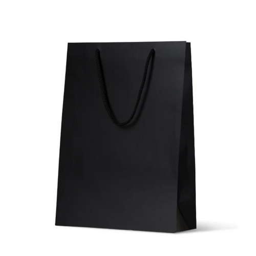 Black Matte Laminated Paper Bags - Medium (330 x260+140, 100/ctn)