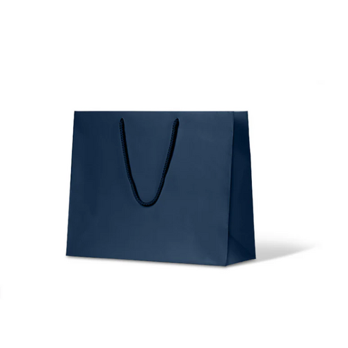 Navy Blue Matte Laminated Paper Bags - Large Boutique (330x405+120, 50pcs)