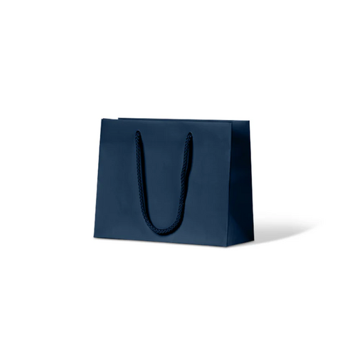 Navy Blue Matte Laminated Paper Bags - Small Boutique (200x250+100, 200/ctn)