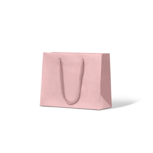 Dusty/Pale Pink Matte Laminated Paper Bags - Small Boutique (200x250+100, 200/ctn)