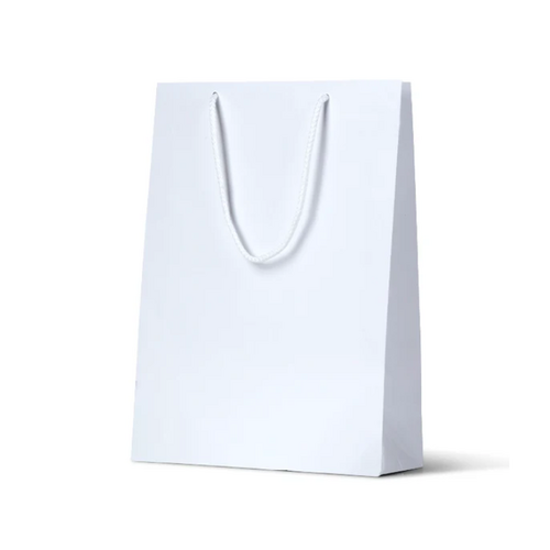 White Matte Laminated Paper Bags - Medium (330 x260+140, 100/ctn)