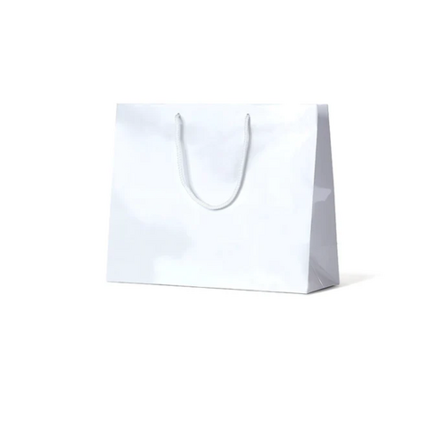 White Glossy Laminated Paper Bags - Large Boutique (330x405+120, 50pcs)