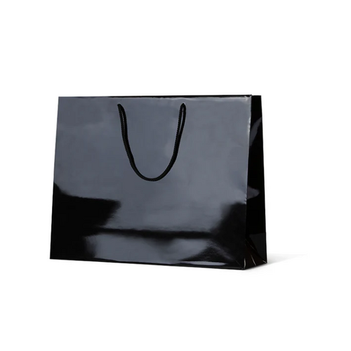 Black Glossy Laminated Paper Bags - Extra Large Boutique (400x510+150, 50/ctn)