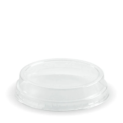 PLA Clear Raised Flat Lid For 60/90/140ml Sauce BioCup (2000/CTN) (No Hole )