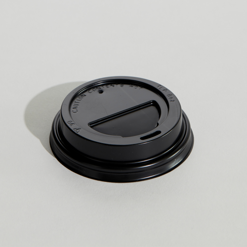 Ø80mm Flat Lid For 6oz/8oz/10oz Coffee Cup - Black (1000/ctn)