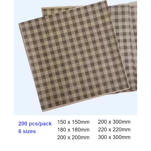 Coffee Grid Greaseproof Paper (6 sizes, 200pcs)