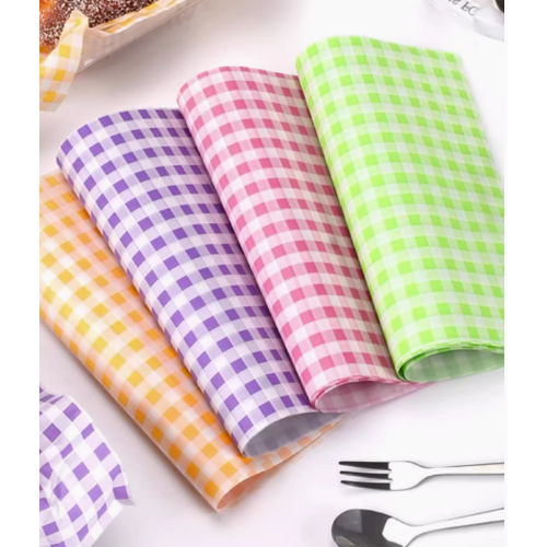 Grid Greaseproof Paper  (180x180mm, 200pcs)  - Pink/Green/Purple/Yellow