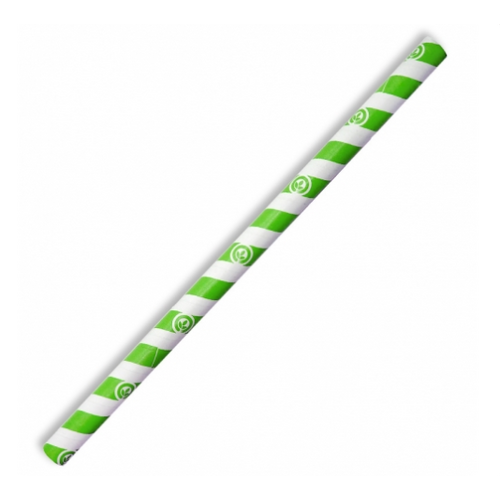 Jumbo Paper Straw - Black Stripe